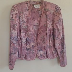 Pink floral vintage blazer size 15/16
